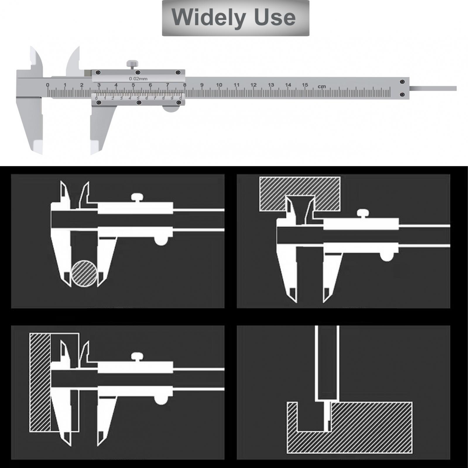 Vernier Caliper,0-150mm Manual Non Digital Calipers, Carbon Steel Micrometer