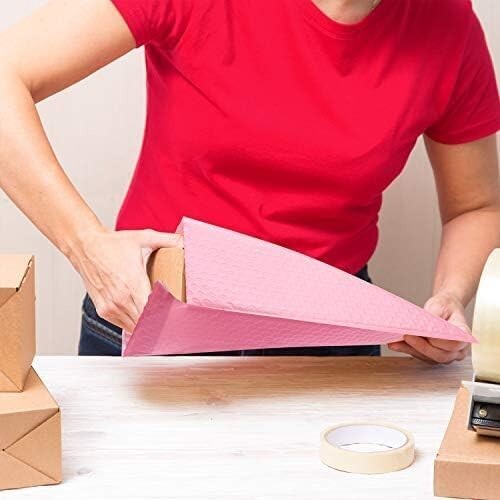 Poly Bubble Mailers 8.5×12 250pc Padded Envelope 8.5×11 Bubble Bag #2 Light Pink