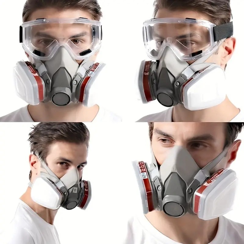 7in1 Half Face Gas Mask 6200 Respirator Safety Protect Painters Respirator