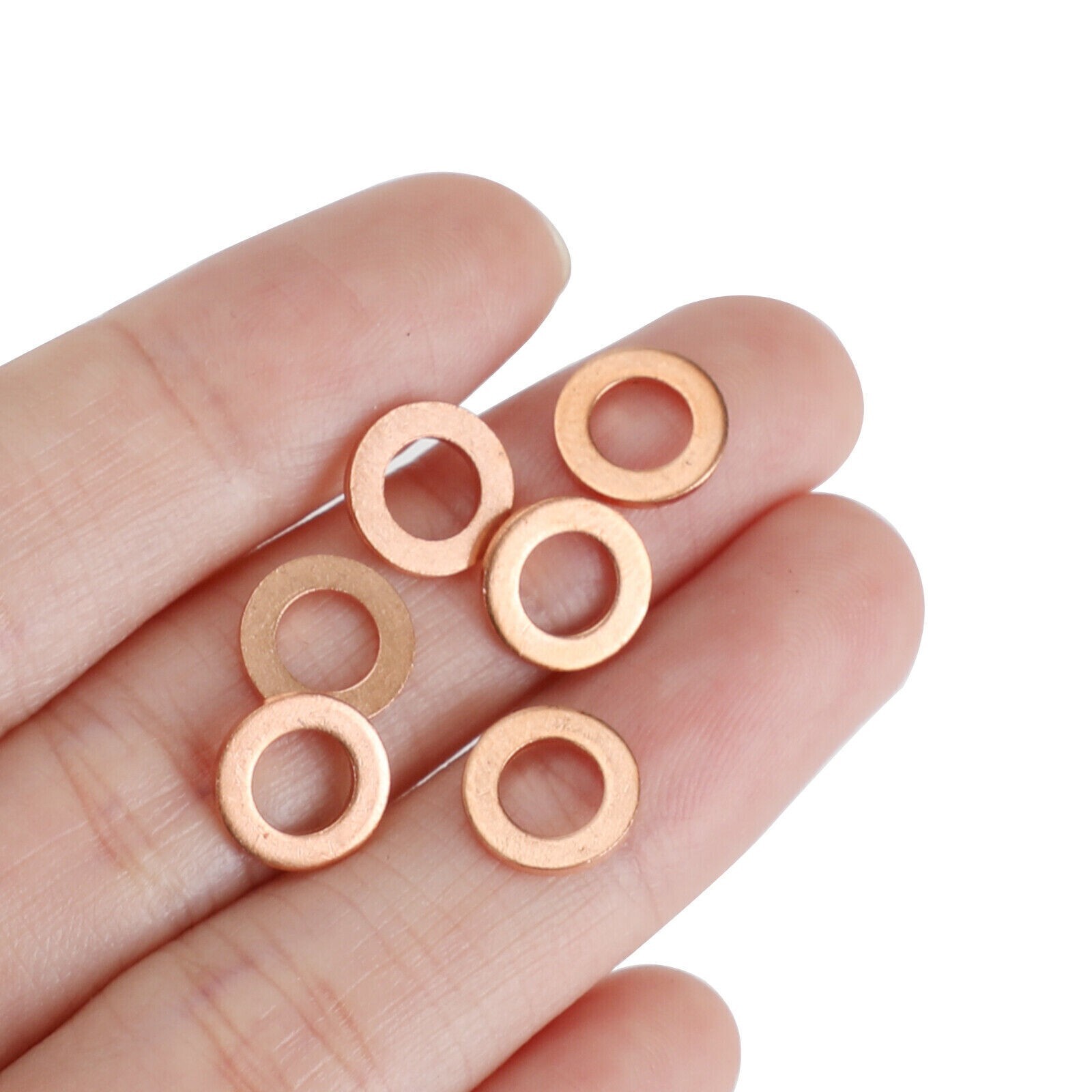 200PCS Solid Copper Crush Washer Gasket Set Flat O-Ring Seal Assortment Kits US