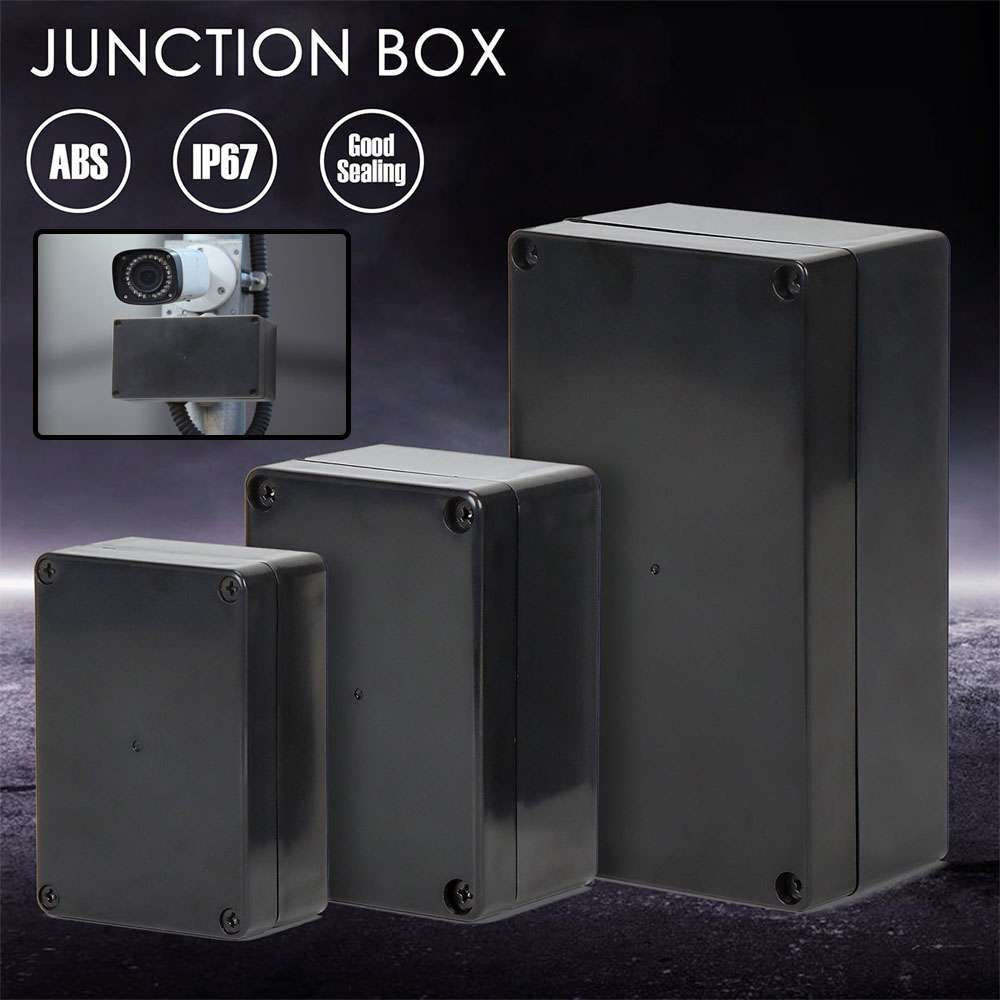 Black Plastic Project Enclosure DIY Electrical Junction Box Waterproof Dustproof