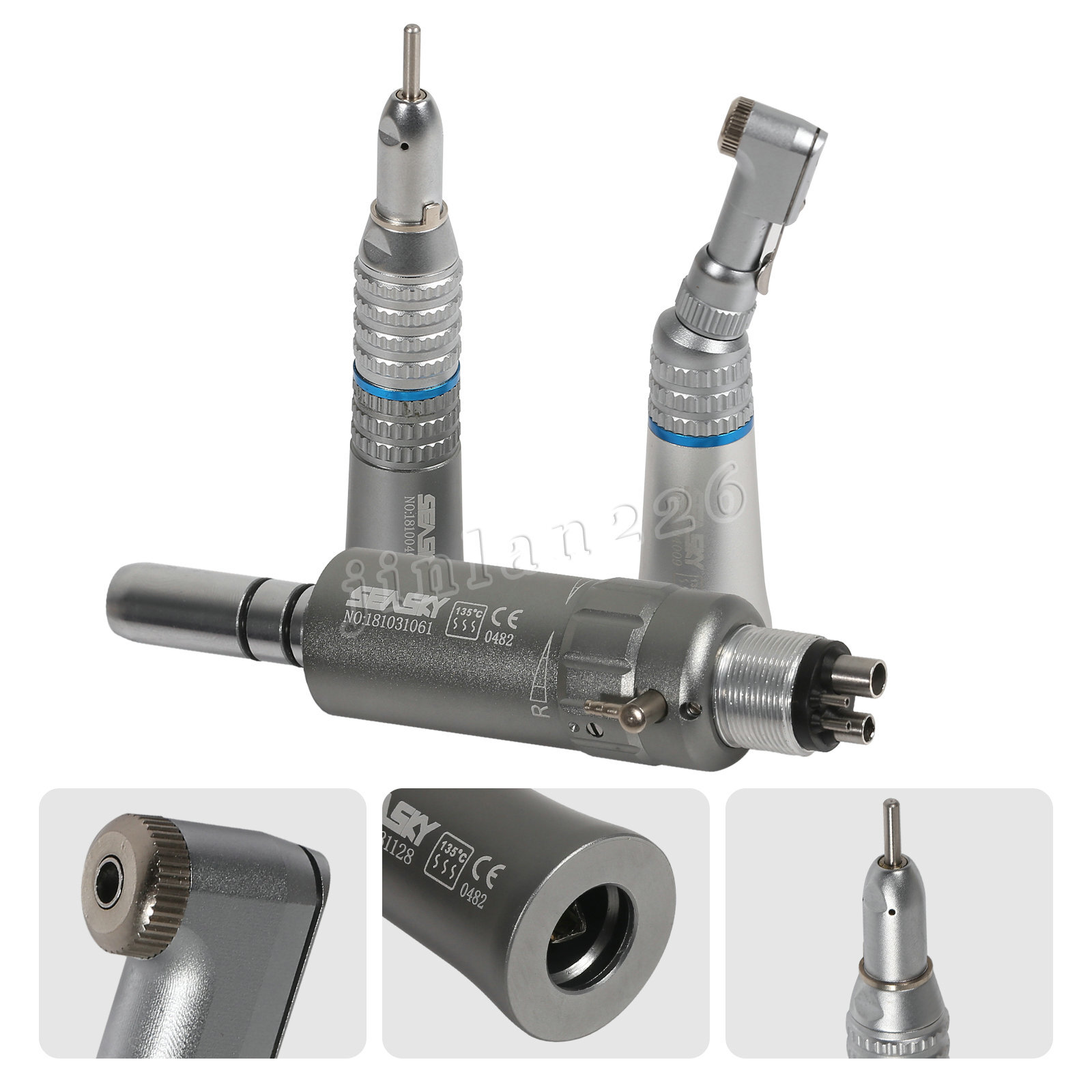 Dental Low Slow Speed Handpiece E-type Contra Angle Micro Air Motor 2/4 Hole 1:1