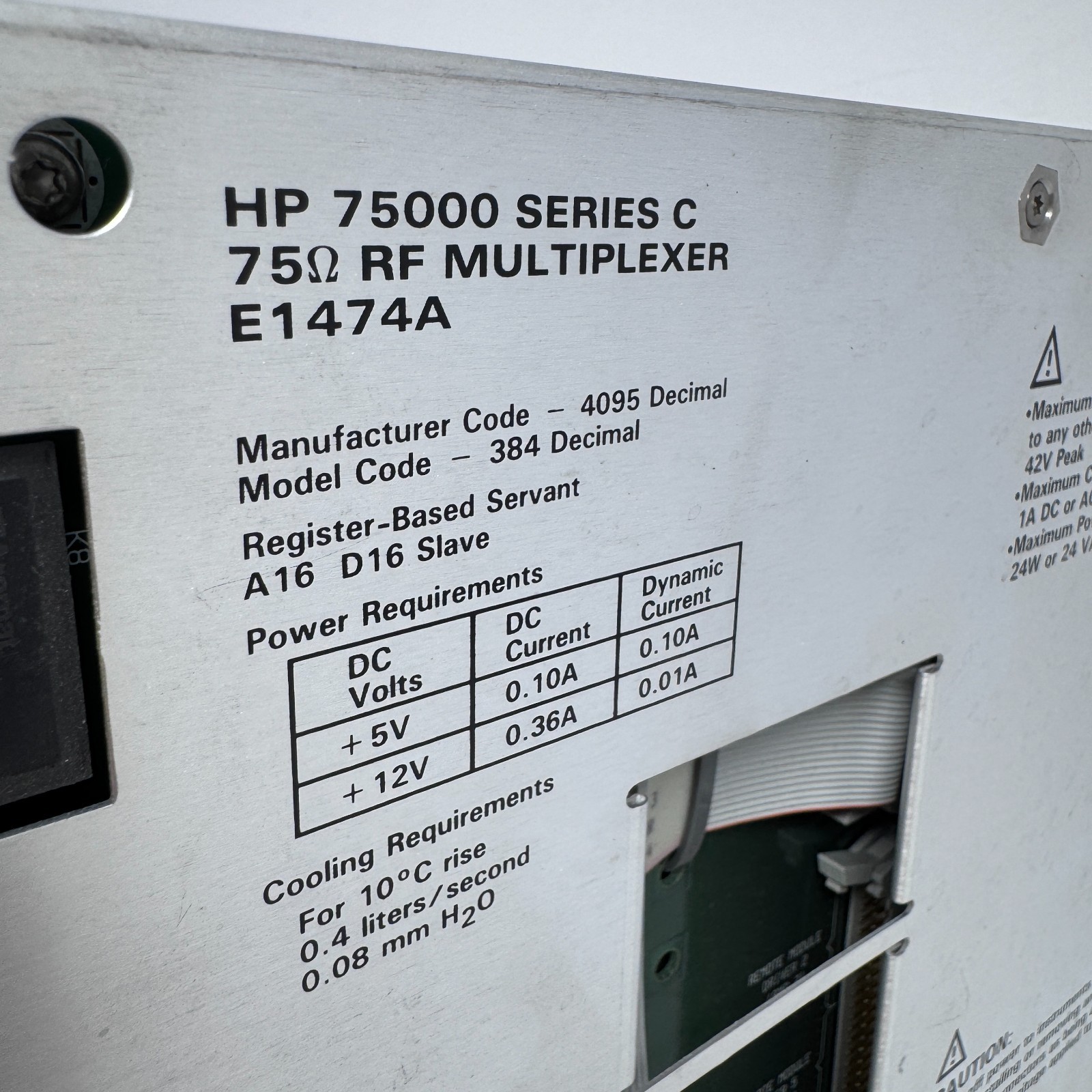 HP / Agilent E1474A 75 Ohm RF Multiplexer VXI Module Series C Six 1×4 Banks