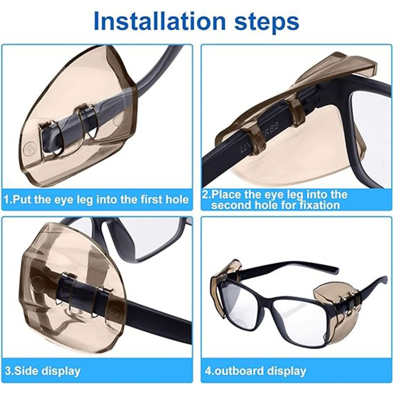 1~200 Pairs Side Shields For Eye Glasses Slip On Safety Glasses Shield Universal