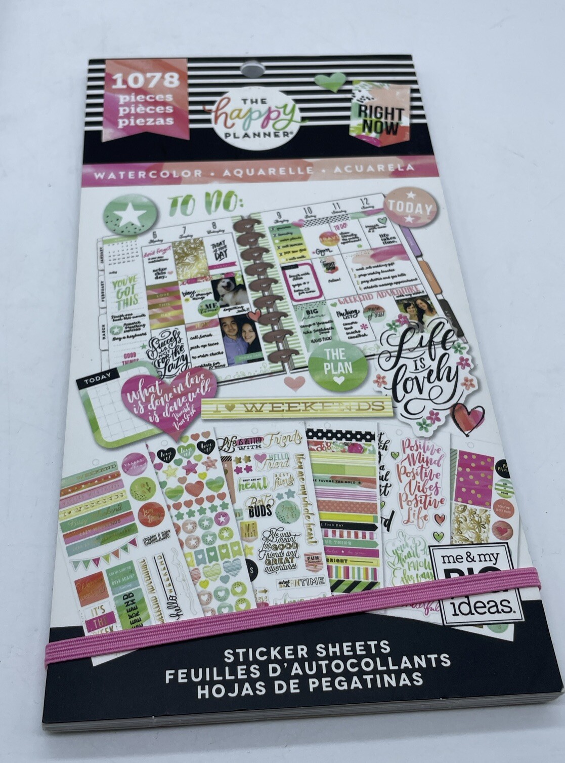 Lot 2 The Happy Planner Stickers 1078 Pc Watercolor 985 Pc Productivity W/Extra