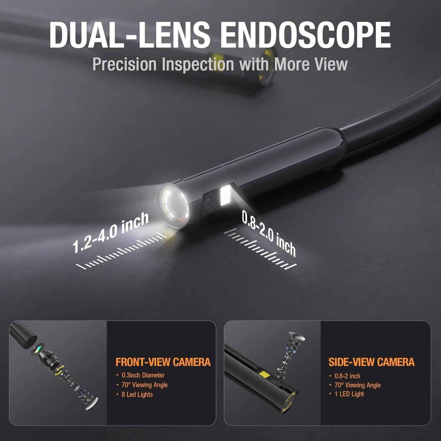 Teslong 10FT / 50FT USB-C Borescope Camera Flexible for DIY Pipe Inspection