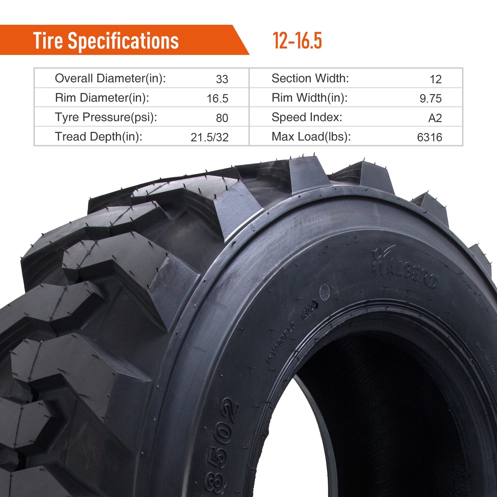 4X 12-16.5 Skid Steer Tires 12X16.5 SKS Tires 12 16.5 Heavy Duty 12PR Industrial