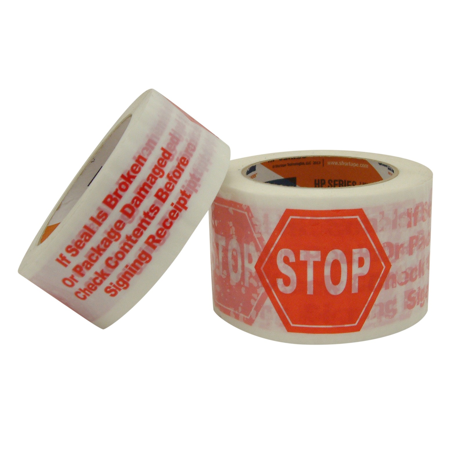 Shurtape Packing Tape [Printed Message] (HP-240): 3 in. x 110 yds. (White/Red ST