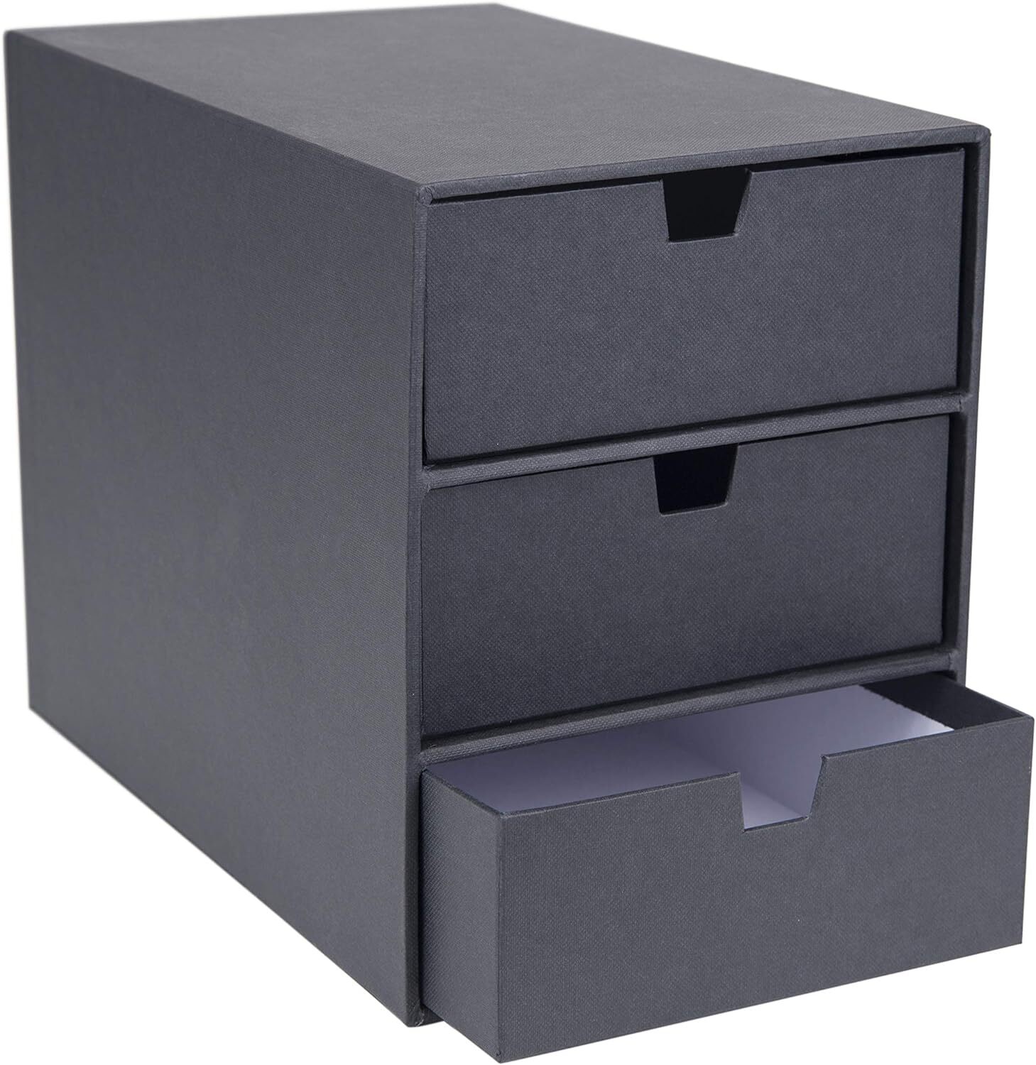 Bigso Ingrid 3-Drawer Fiberboard Desk Organizer Drawers | Dark Grey