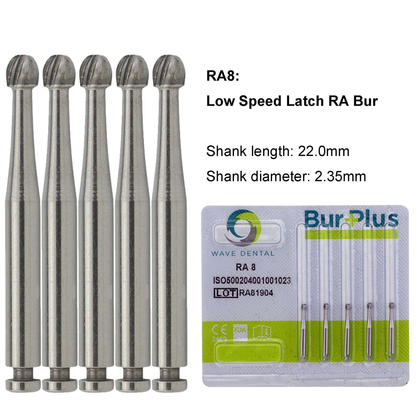 WAVE Dental Round Burs Carbide Latch Burs RA 1 2 3 4 5 6 7 8 LA Slow Speed PRIMA