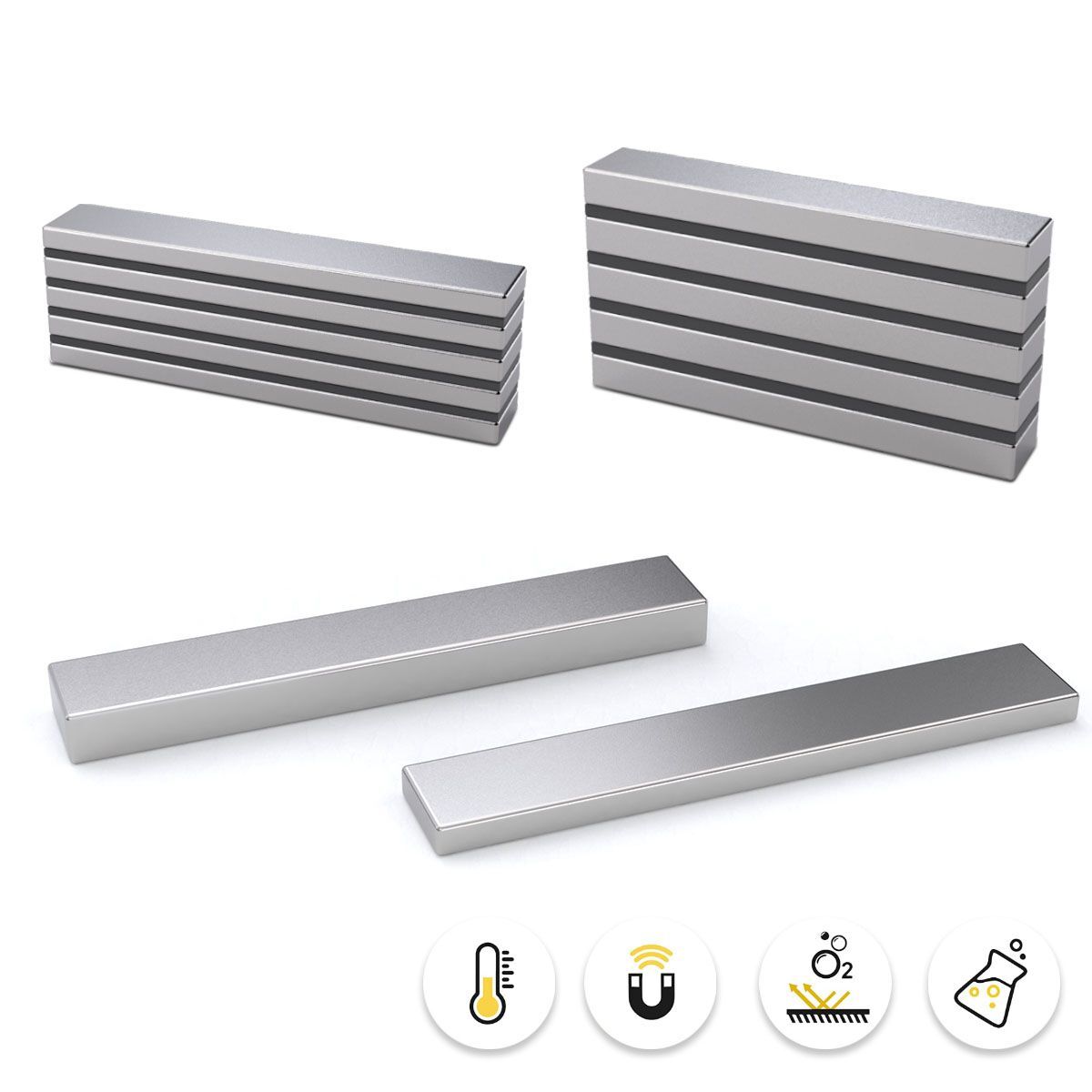 10PCS N52 Strong Neodymium Magnets Rare Earth Lifting Bar Long Magnets 60x10x3mm