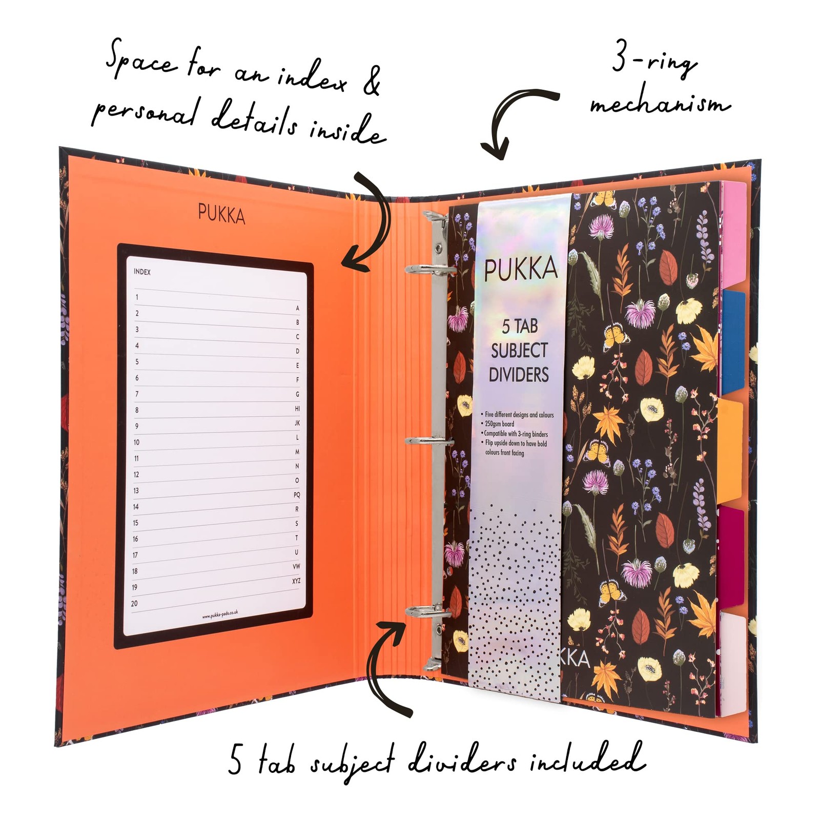 , Bloom A4 Preloaded 3-Ring Binder – Includes Personal Details and Planner Pa…