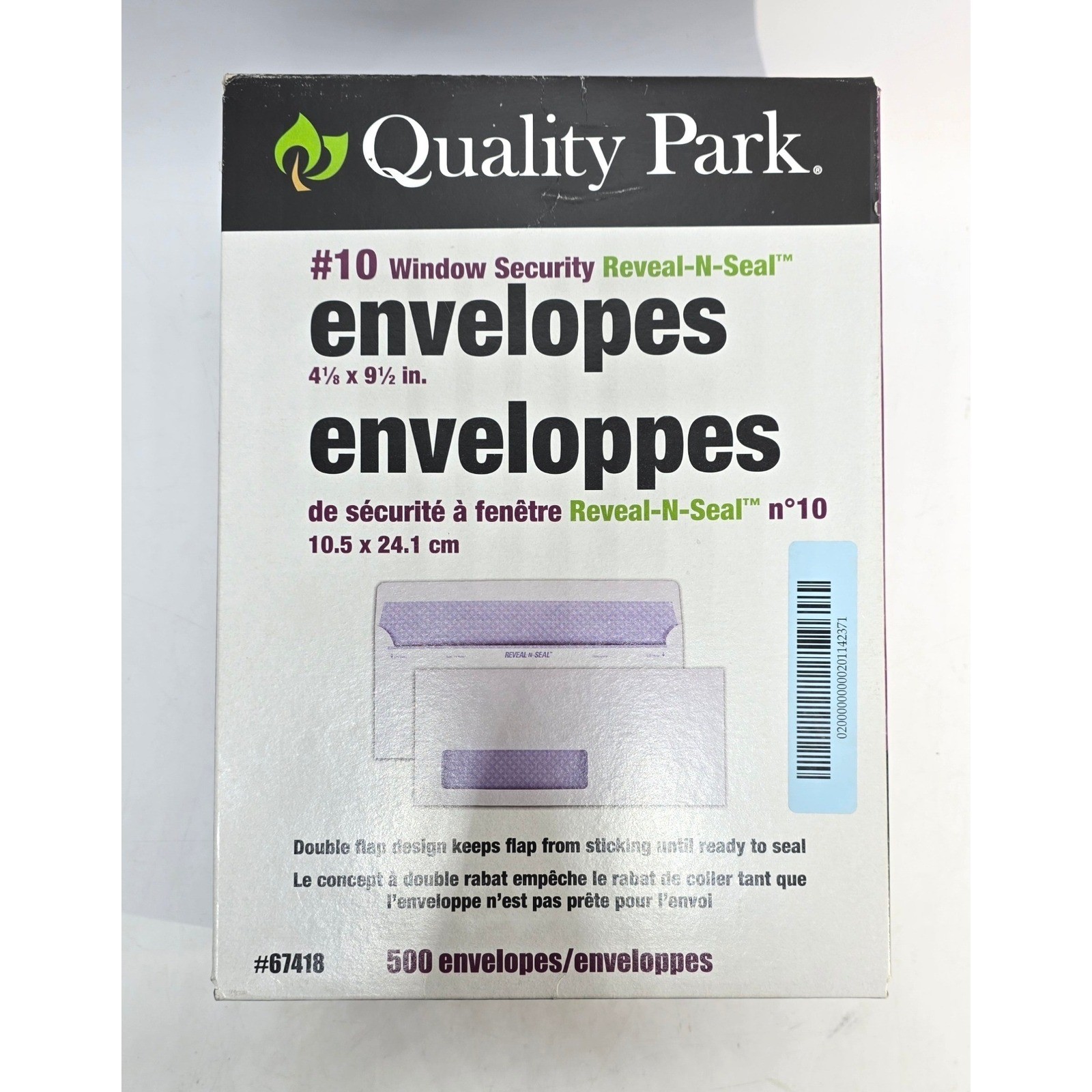Quality Park #10 Window Security Reveal-N-Seal Envelopes 500 Count 67418 White