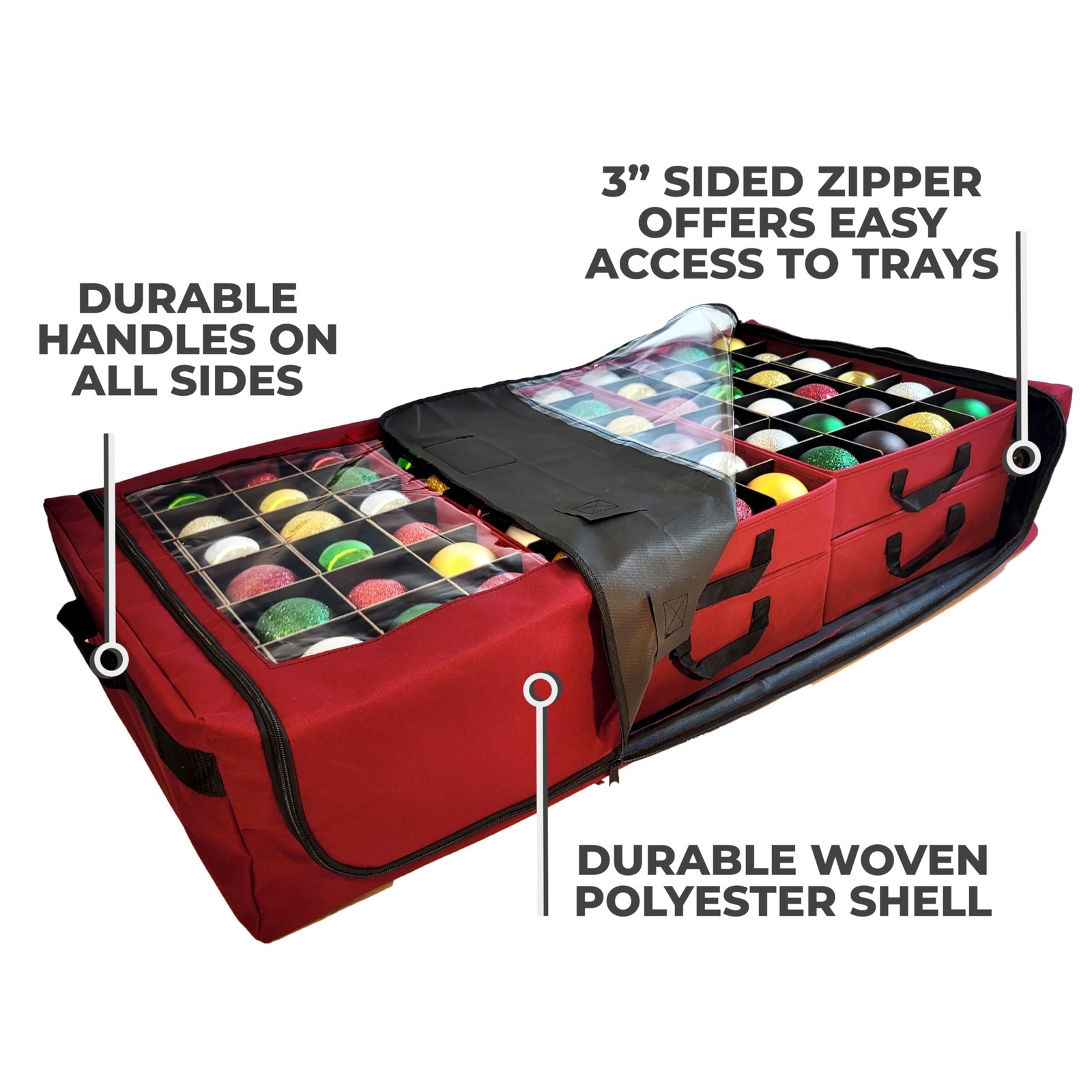 612 Vermont Flat Under Bed Ornament Storage Holds 108 Ornaments, 72 – 3