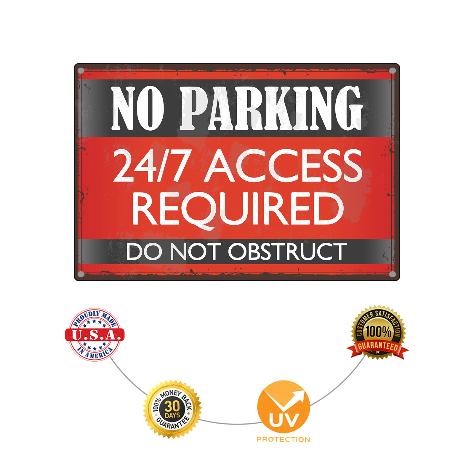 No Parking 24/7 Access Required Do Not Obstruct Vintage Décor Aluminum Sign