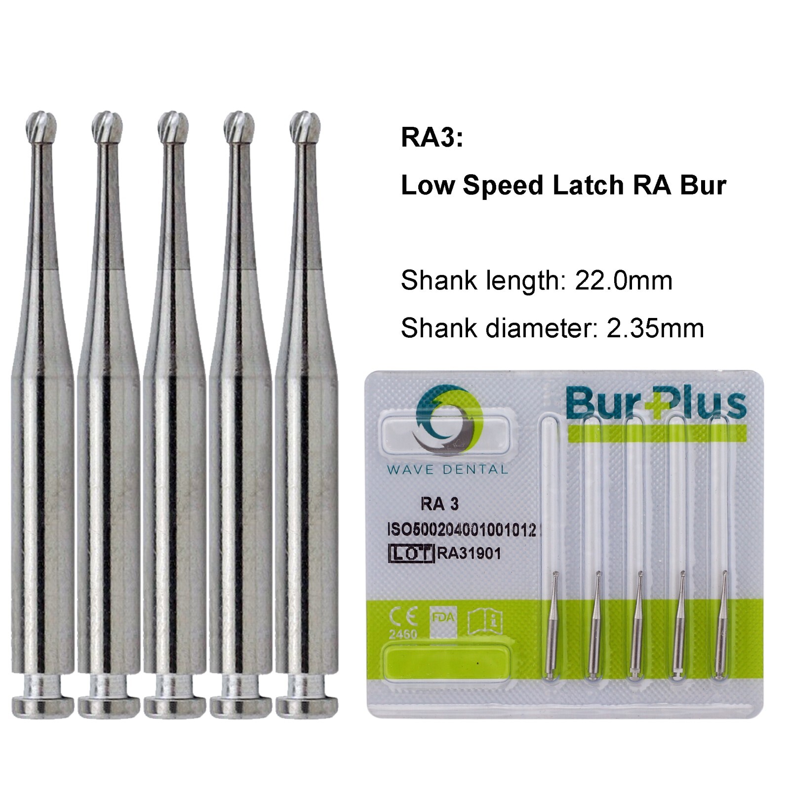 WAVE Dental Round Burs Carbide Latch Burs RA 1 2 3 4 5 6 7 8 LA Slow Speed PRIMA