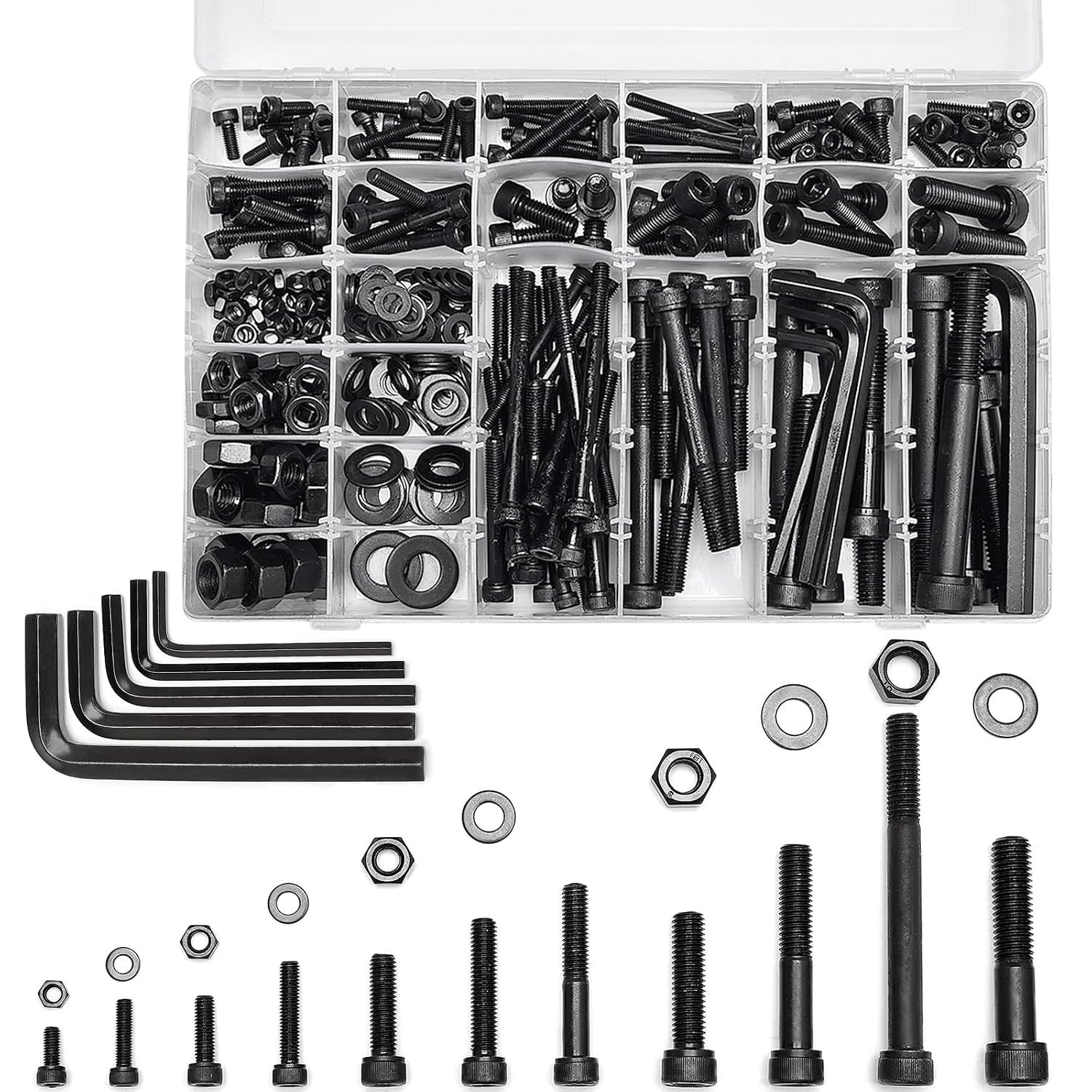 M5 M6 M8 M10 M12 Socket Cap Screws Set 434 Pieces Grade 12.9