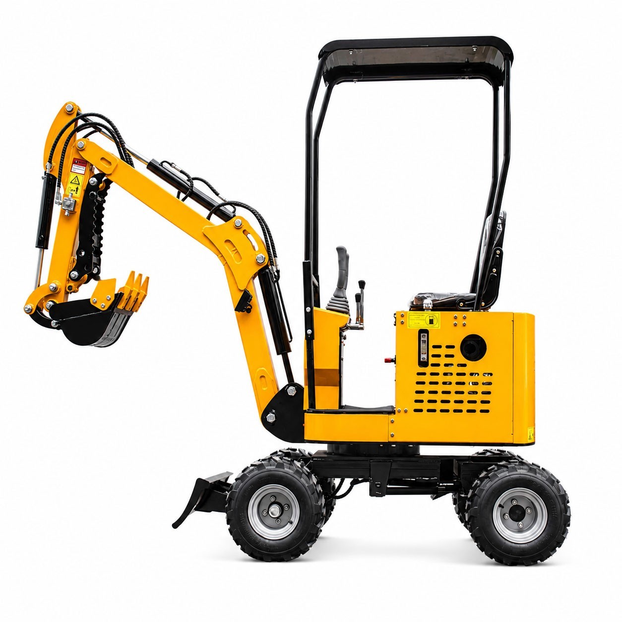 1 Ton Mini Wheel Excavator Mechanical Thumb RATO Engine Compact Digger US Stock