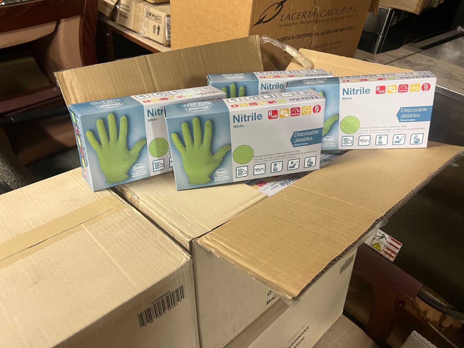 Case of 20 Boxes 1st Choice 1UH0066NX 6 Mil Latex Free Green Nitrile Gloves XL