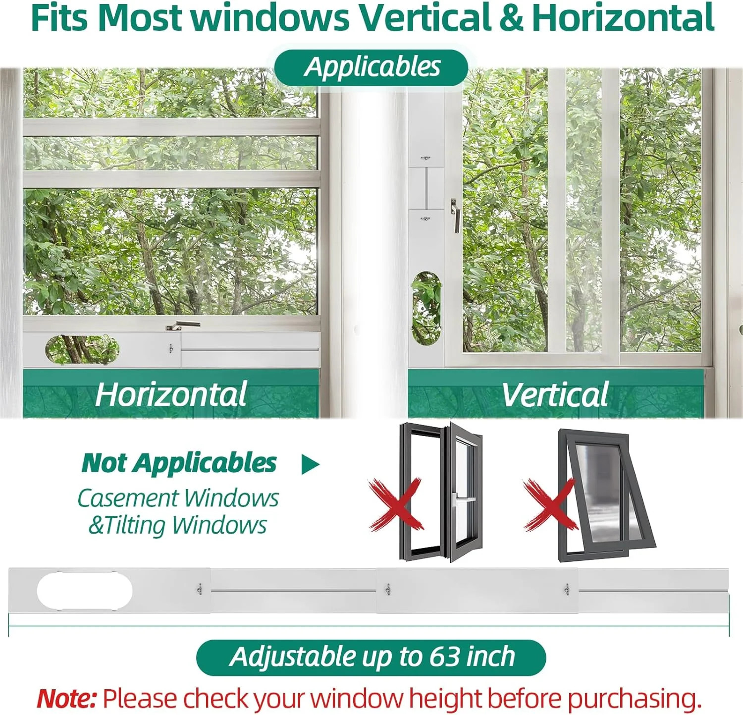 Portable Air Conditioner Window Kit – Adjustable Universal Window Seal AC Vent K