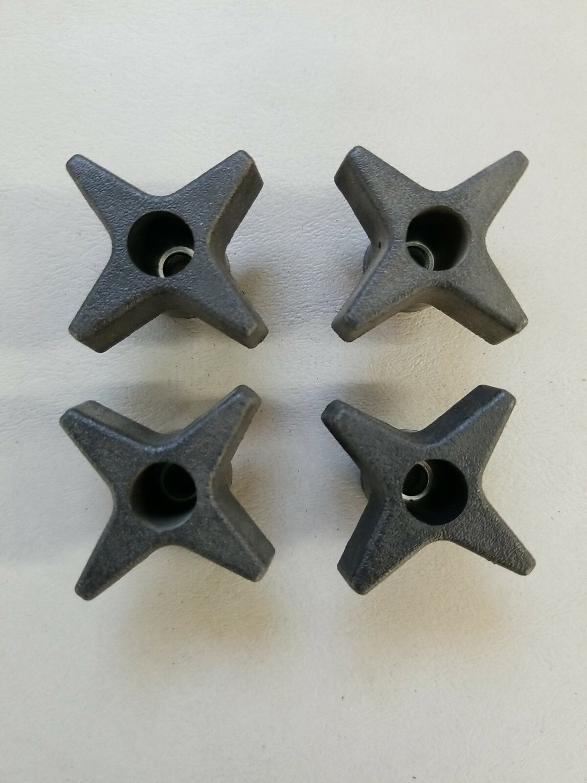 (4) M6x1.0, 6mm Female Thread Plastic Head Screw On Clamping Nuts Knob Black