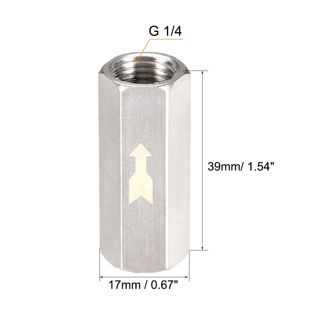 2 Pcs One Way Air Check Valve G 1/4 Female Threaded Full Port Check Valve