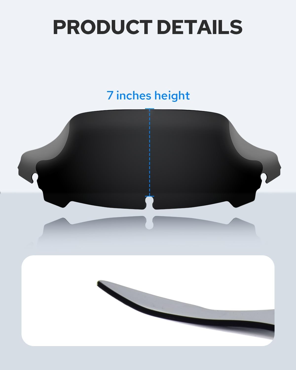 Windshield 7″ Motorcycle Wave Windscreen 2014-2023 Fit for Harley Davidson Touri