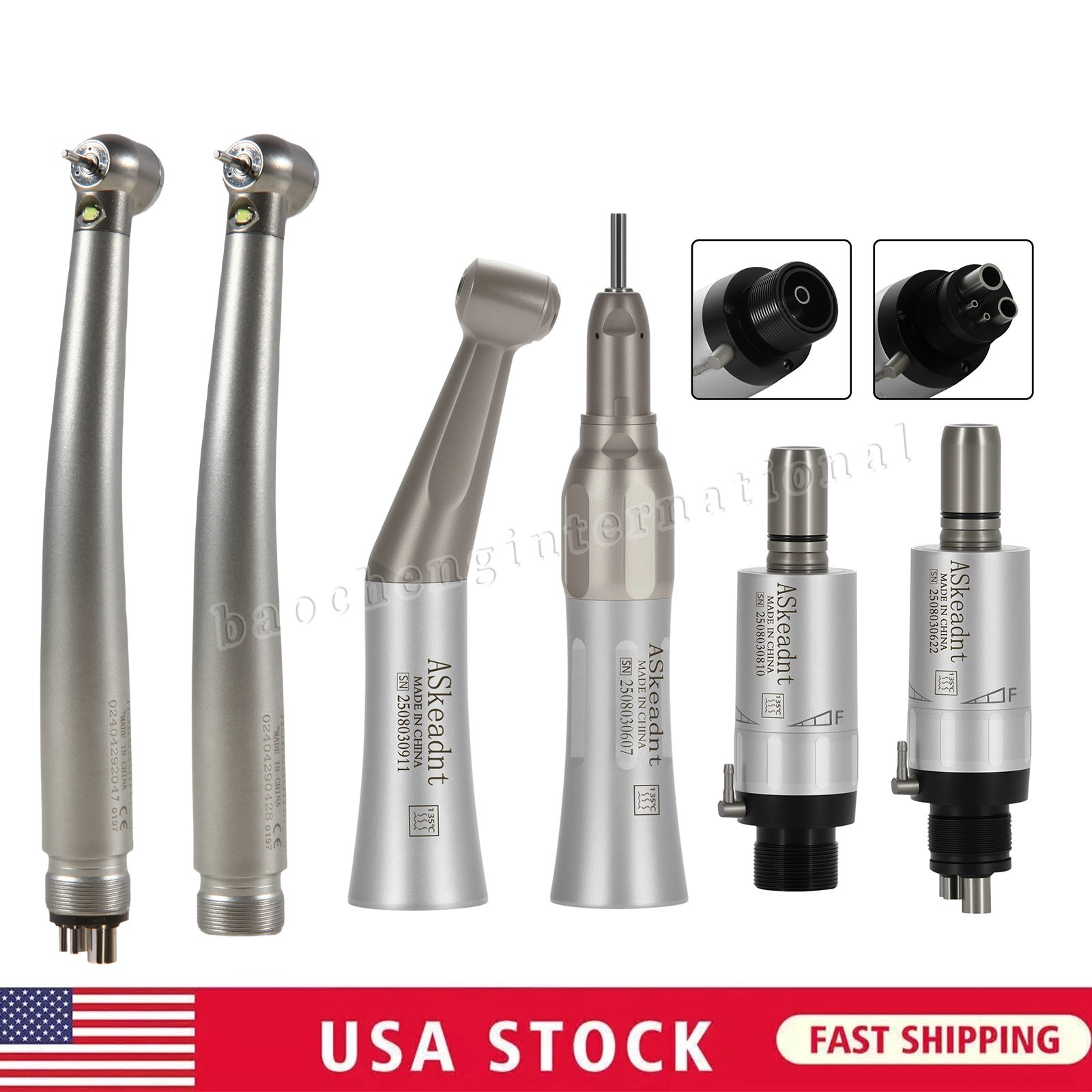 ASKEADNT Dental E-generator LED High Speed/Low Speed Handpiece Kit 2Hole/4Holes