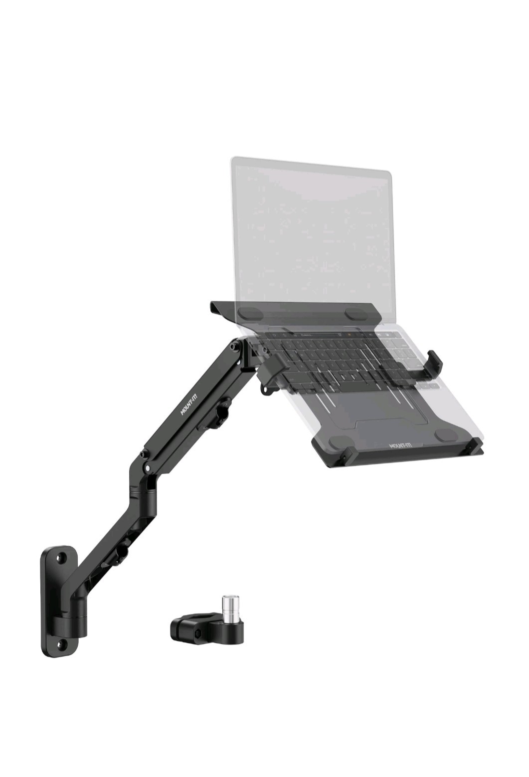 Mount-It! Ergonomic Laptop Arm for Wall or Pole Mounting, Full Motion Adjustm…