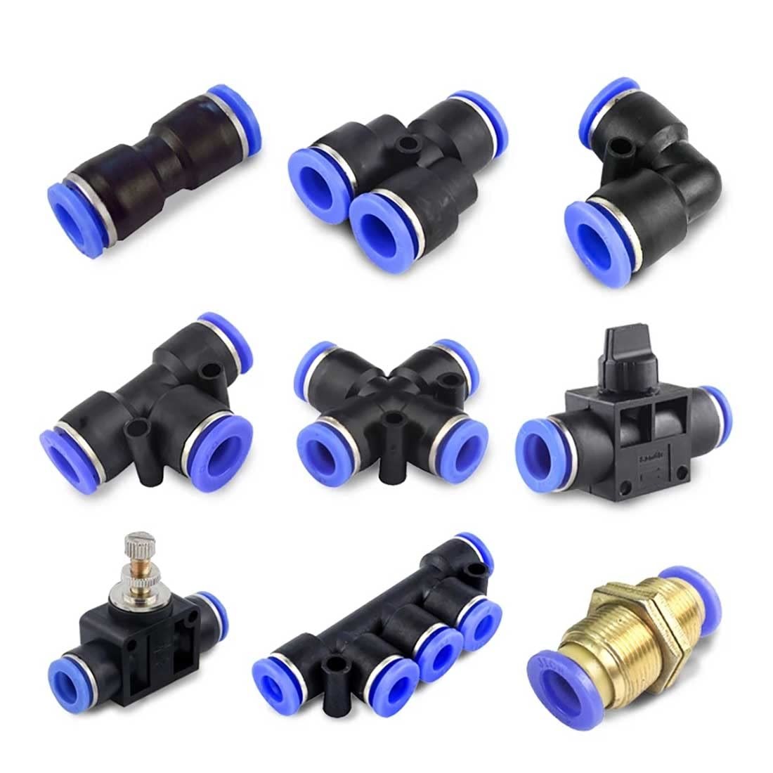 10 PCS 1/4 Inch OD Push To Connect Y Splitter 3 Way Wye Quick Adapter Pack