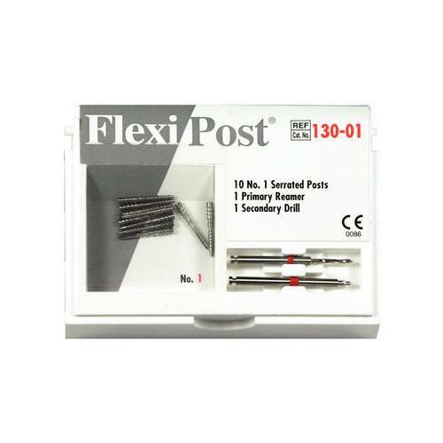 Essential Dental Systems EDS 130-01 Flexi-Post Stainless Steel Posts #1 Red 10Pk