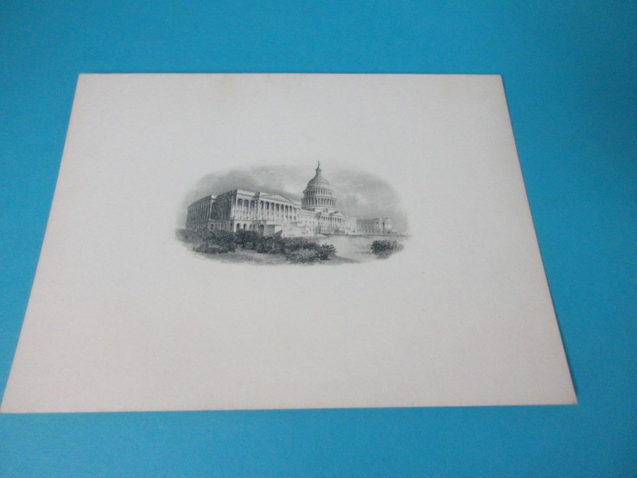 ANTIQUE BANKNOTE PROOF ENGRAVING ART PLATES UNITED STATES CAPITAL BUILDING US #2
