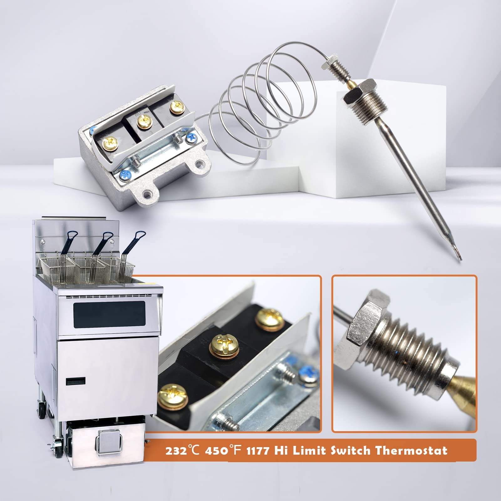 1177 High Limit Fryer Switch LCCM2003000 Replacement for ATOSA 301030005 Gas Fry