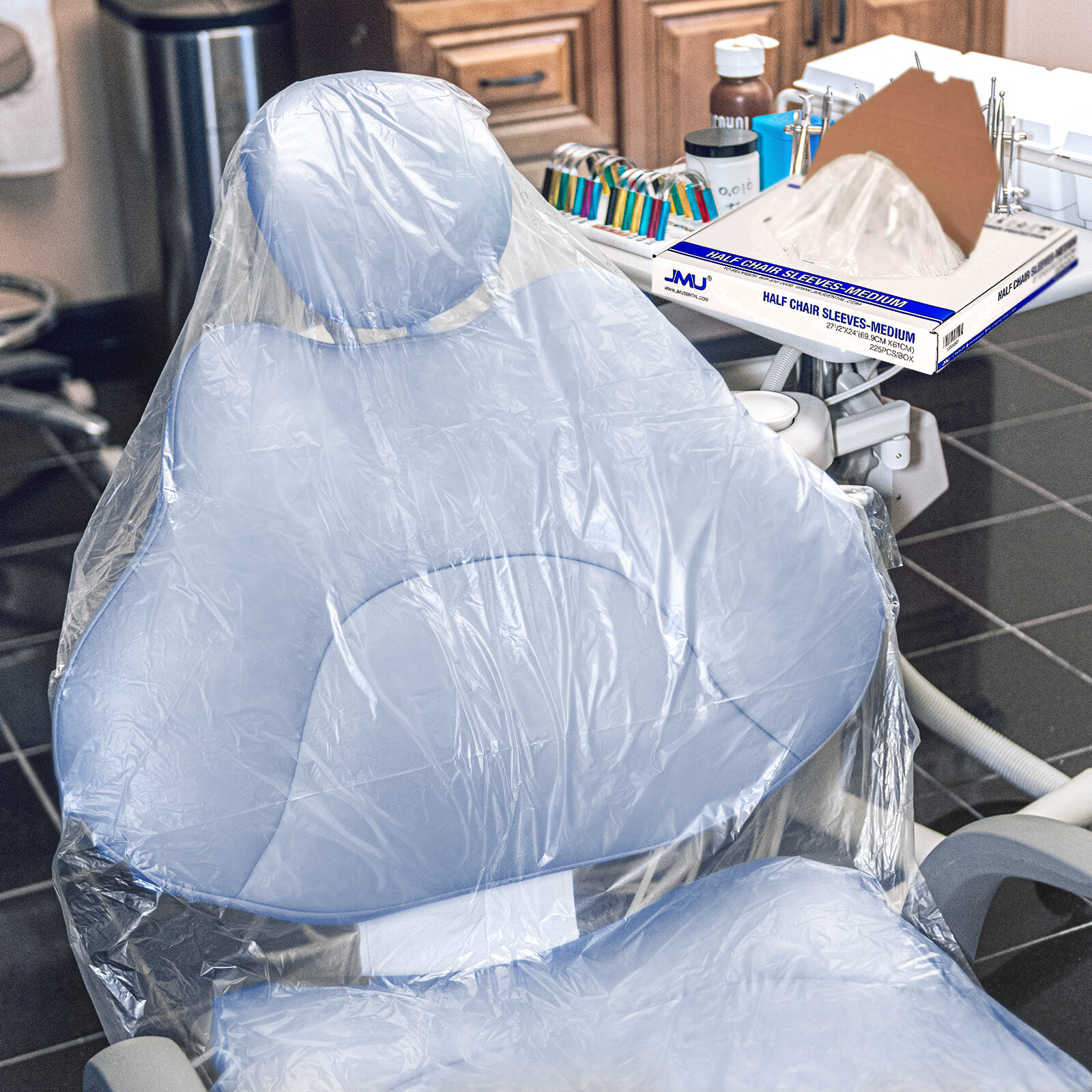 Dental Disposable Half Chair Full Chair Sleeves Protective Cover Clear Plastic