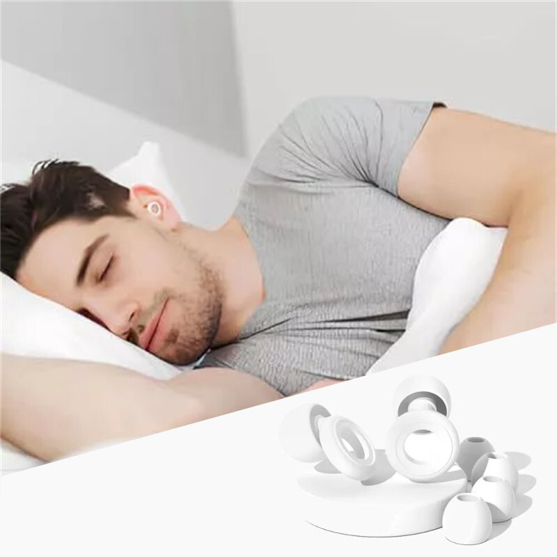 NEW Reusable Silicone Ear Plugs Noise Blocking Earplugs For Sleep, Study & Work