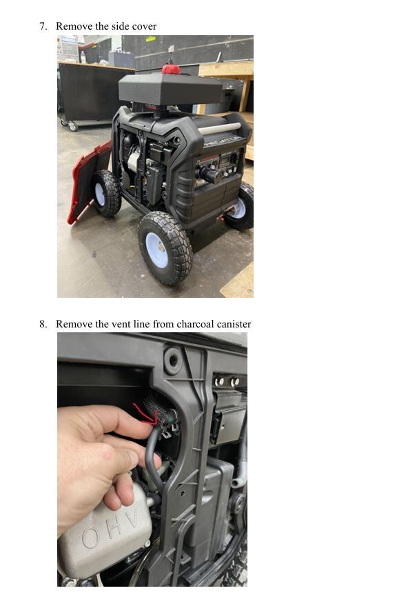 Predator Generator gas tank Extended run time kit auxiliary fuel tank 3500