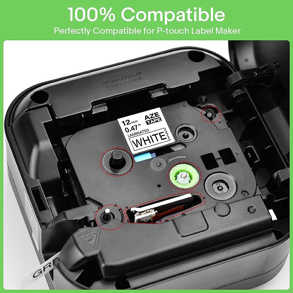 Compatible For Brother P-Touch Label Maker Tape TZe 6-24mm Laminated All Colors