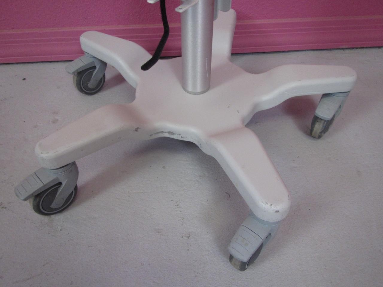 Medical Equipment Monitor Cart Stand w/ Quick Release Mount, Basket, Cord Wrap