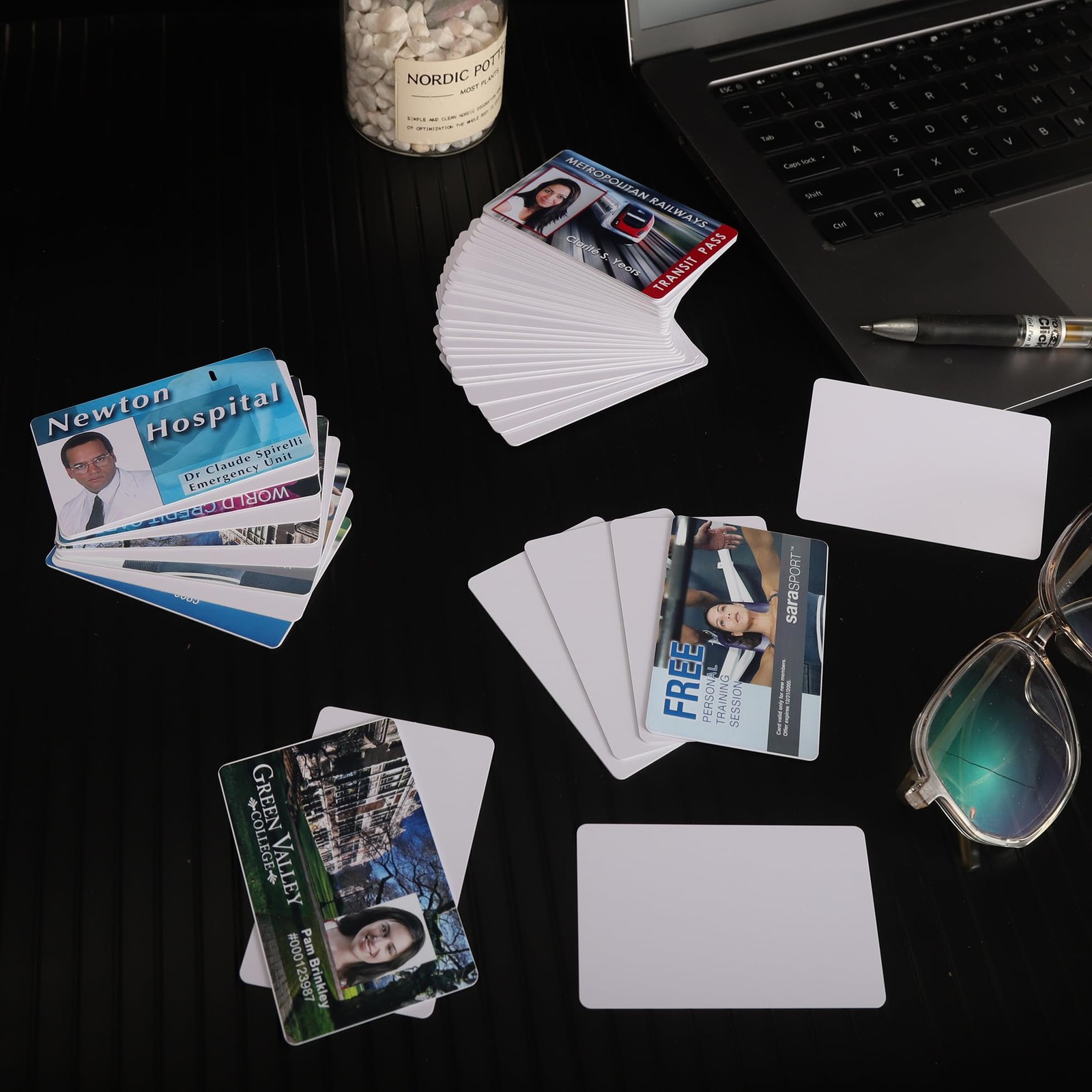 500 Pack Blank White PVC ID Cards – CR80 30 Mil Plastic Cards for Photo ID Badge