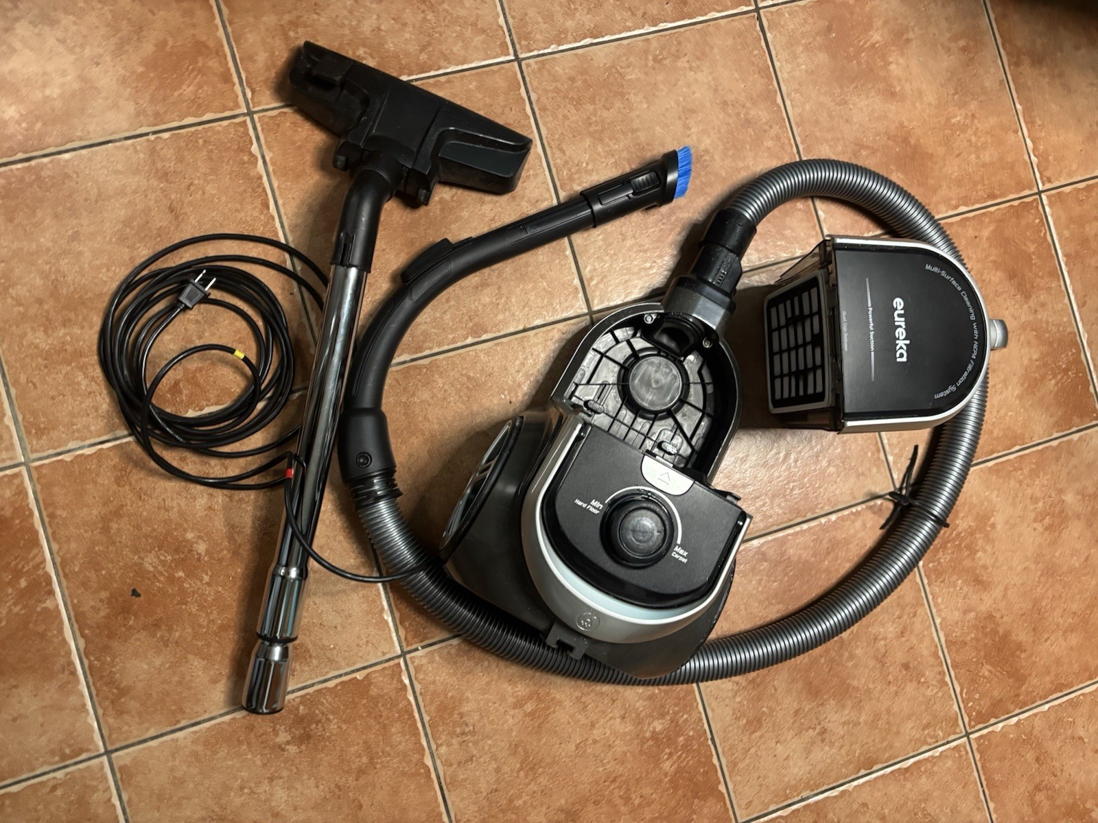 Eureka Bagless Canister Vacuum NEN180 Corded HEPA Multi-Surface Floor Tool Brush