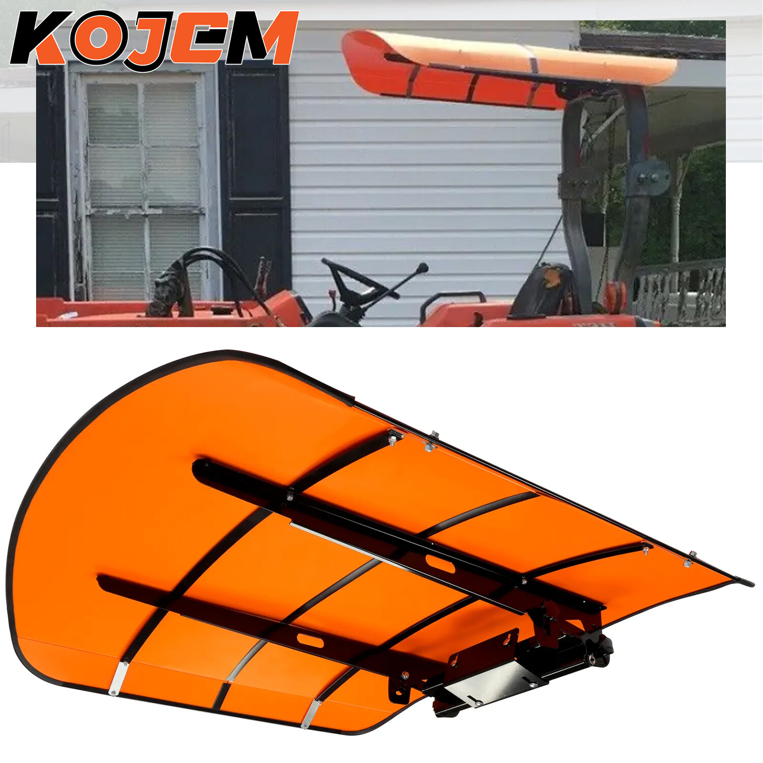 For Kubota, Kioti, Agco Tuff Top Tractor Canopy 48-3/8″ X 48-3/8″ -Orange