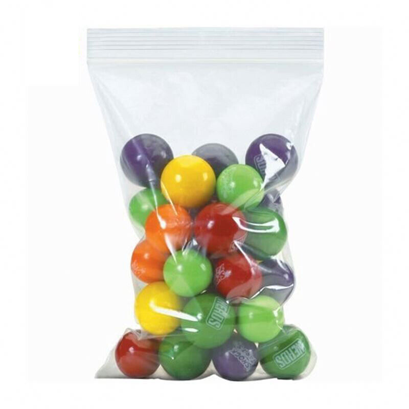 Clear Reclosable Seal Bag Plastic Poly Zipper Bags Zipper W/Hang Hole 2Mil