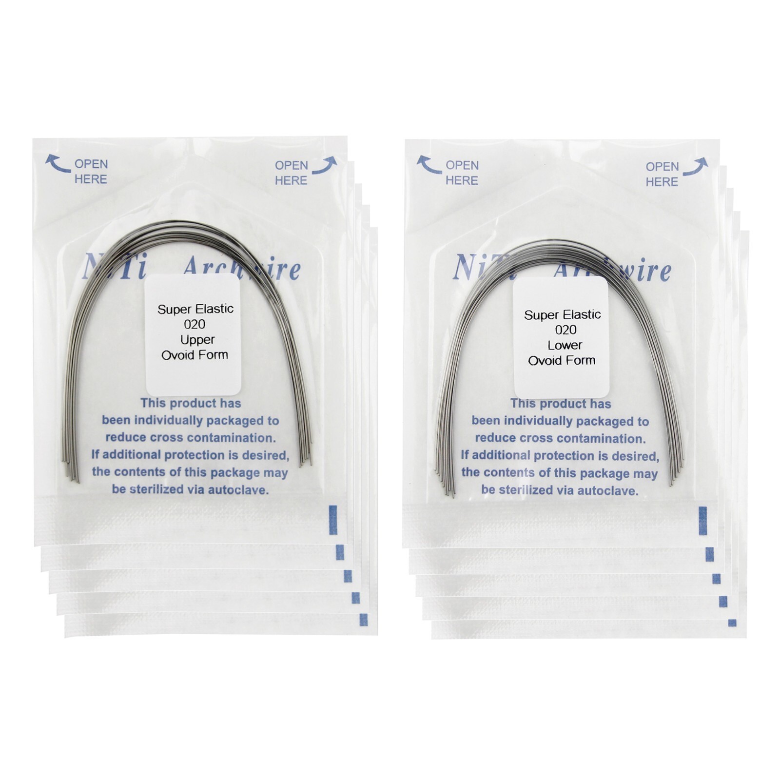 100Pcs Dental Orthodontic Arch Wire Super Elastic NiTi Round Ovoid Form 012-020