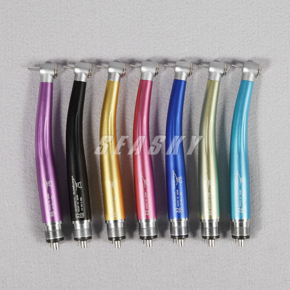 Yabangbang Dental Colorful High Speed Handpiece Push Button Air Turbine 4 Hole