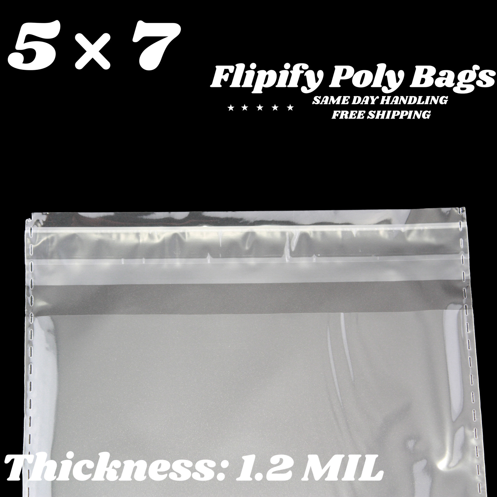 5×7 Clear Resealable Poly Plastic OPP Bags Self Adhesive Seal Cello Package Gift