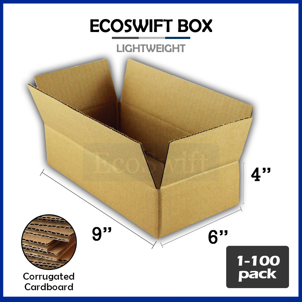 1-100 9x6x4 “EcoSwift” Cardboard Packing Mailing Shipping Corrugated Box Cartons