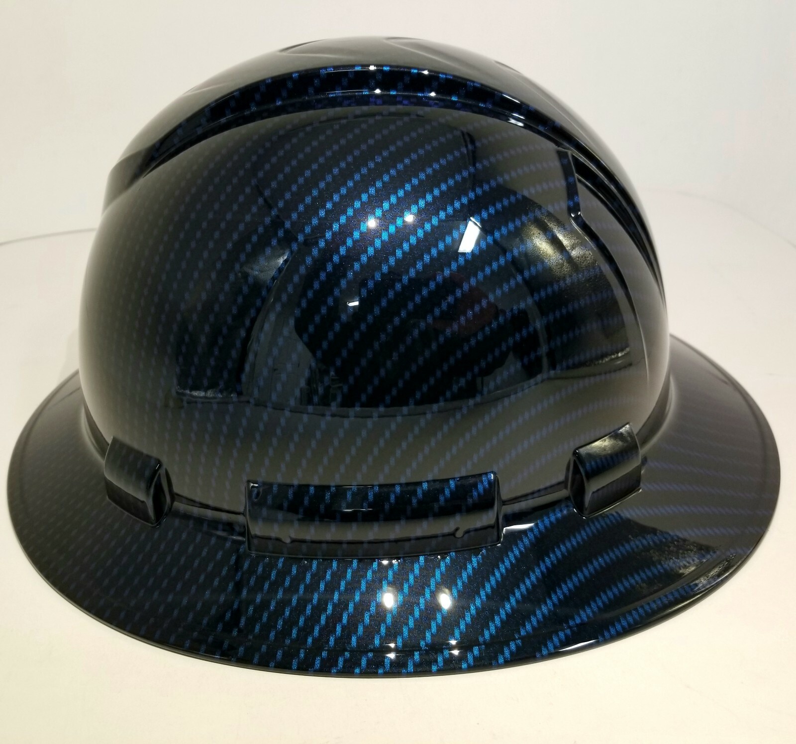 NEW FULL BRIM Hard Hat custom hydro dipped Deep blue candy carbon fiber sick