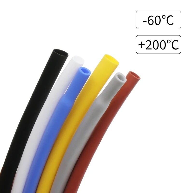 1.7:1 Flexible Silicone Heat Shrink Shrinkable Tube Tubing 1 Meter Dia 0.8-40MM