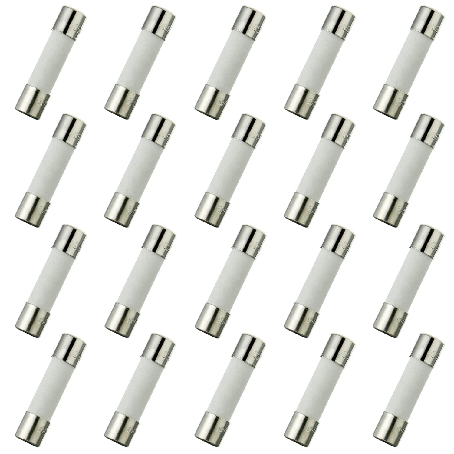 BOJACK T5AH250V 5x20mm 5A 250V Slow-Blow Ceramic Fuses 5 amp 250 Volt