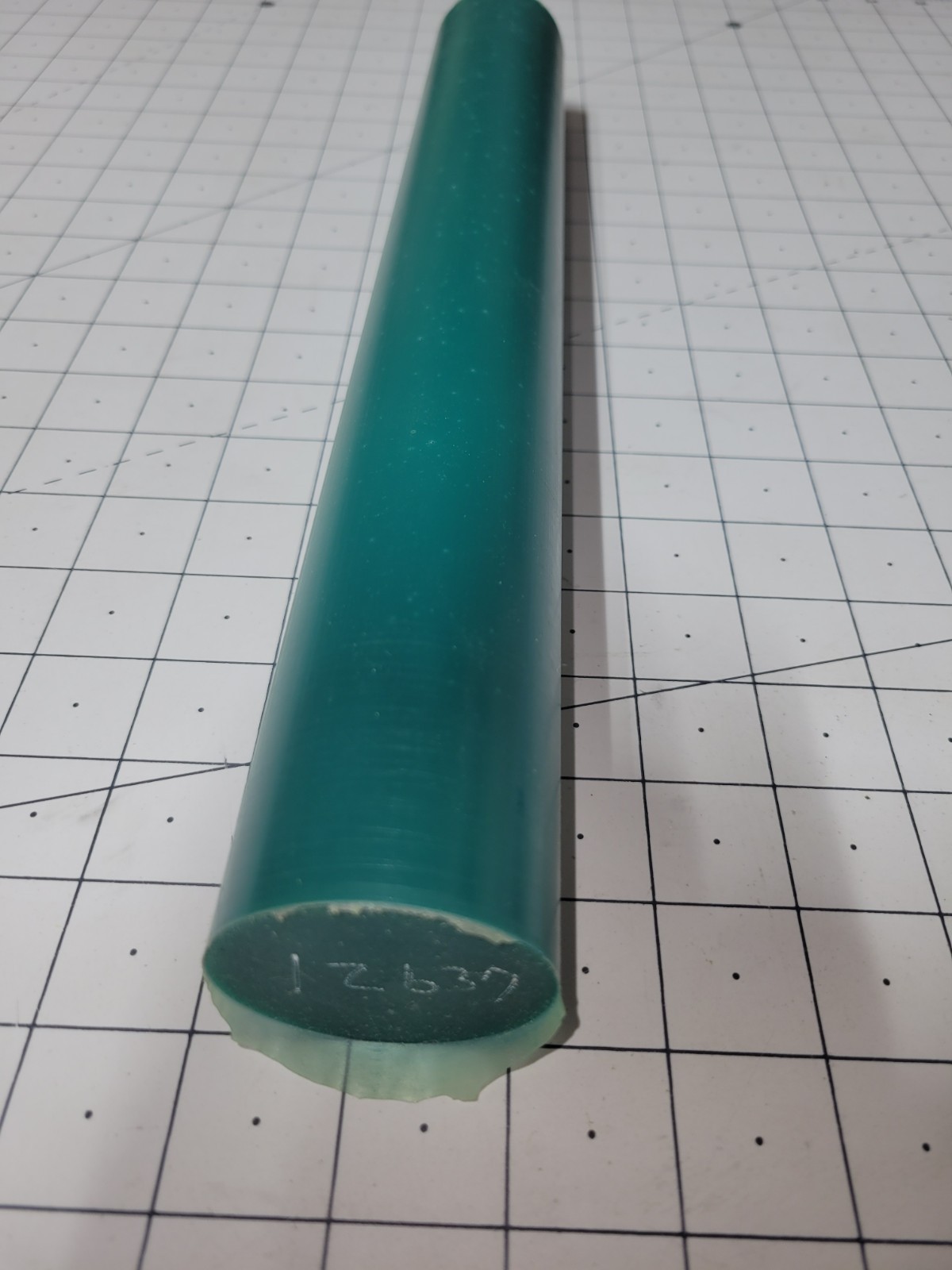 2″ Dia. x 13″ 90 A Durometer Polyurethane Rod, Green, P/N 12637